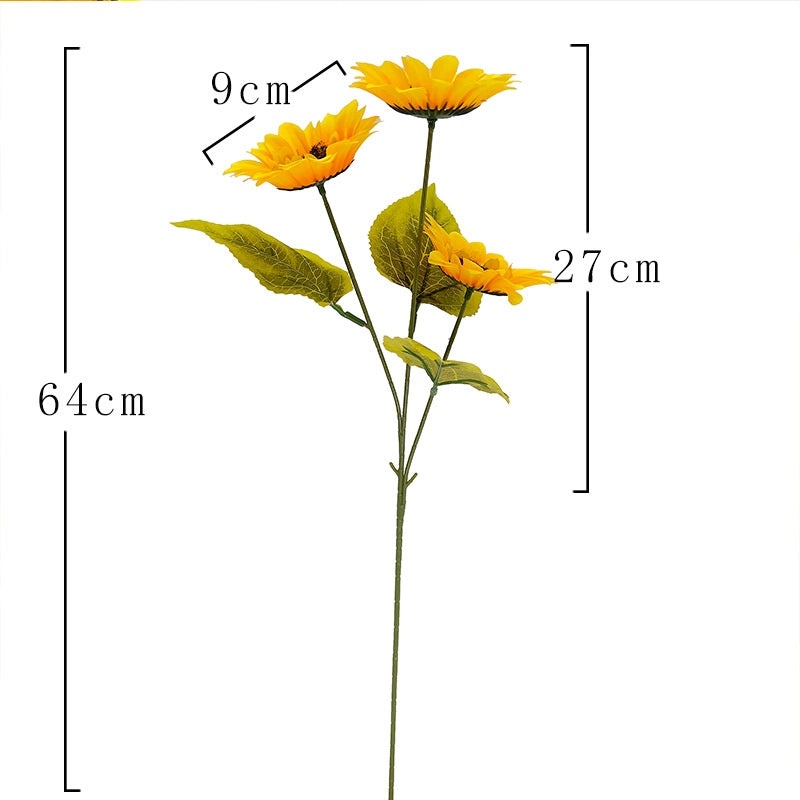 2 Pieces Artificial Sunflower Bouquet Fake Flower Photo Props Wedding Decoration Ornaments|Home Decor & Wedding Accessories