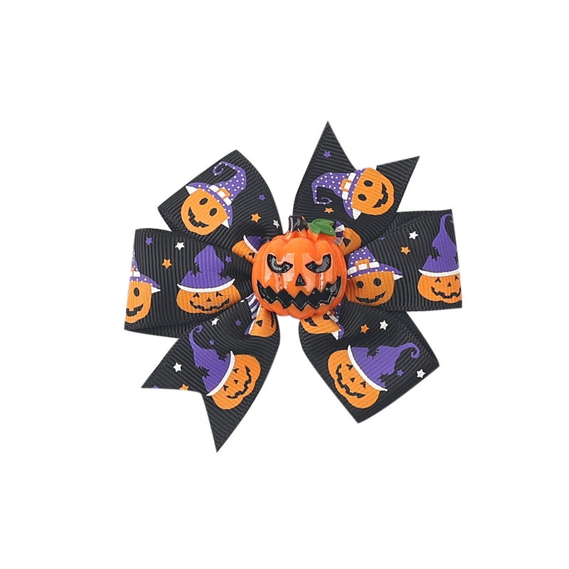 Funny Halloween Pattern Ribbed Ribbon Hairpin for Party|Hair Accessories