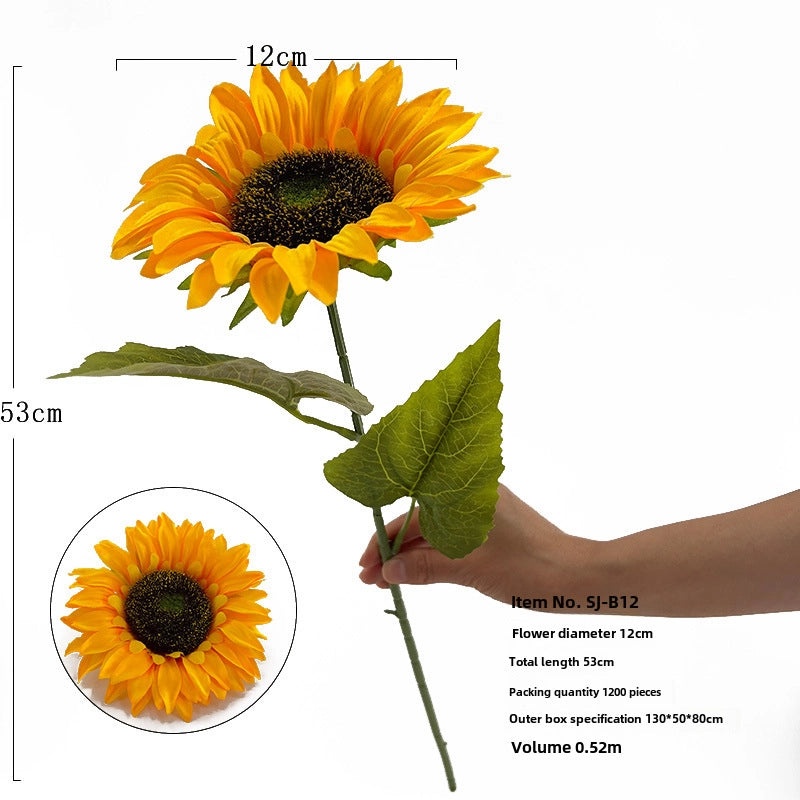 2 Pieces Realistic Artificial Sunflower Home Decor Wedding Floral Arrangement Fake Flower Bouquet|Home Decor & Floral Ornaments