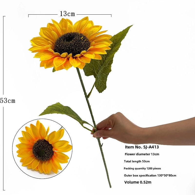 2 Pieces Realistic Artificial Sunflower Home Decor Wedding Floral Arrangement Fake Flower Bouquet|Home Decor & Floral Ornaments