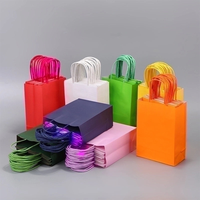 10 Pack Solid Color Paper Gift Bags for Party Favors|Party Supplies