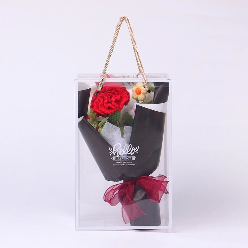 Artificial Sunflower, Rose, and Tulip Yarn Flowers Bouquet|Home Decor Artificial Flowers