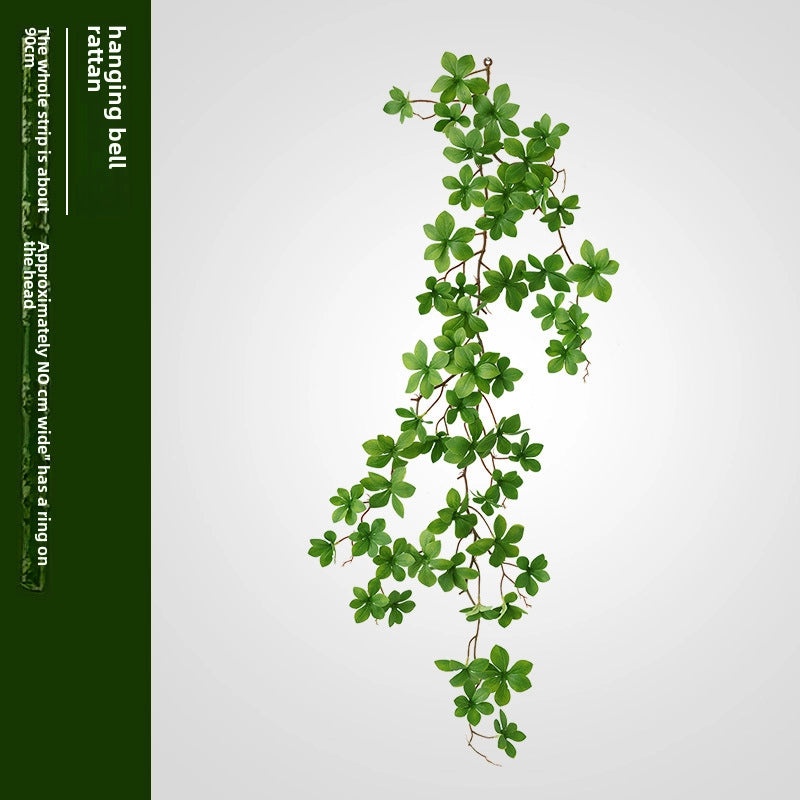 Artificial Green Japanese Bell Plant Fake Leaves Plastic Rattan Flower for Living Room Pipe Covering Decoration|Home Decor Artificial Plants