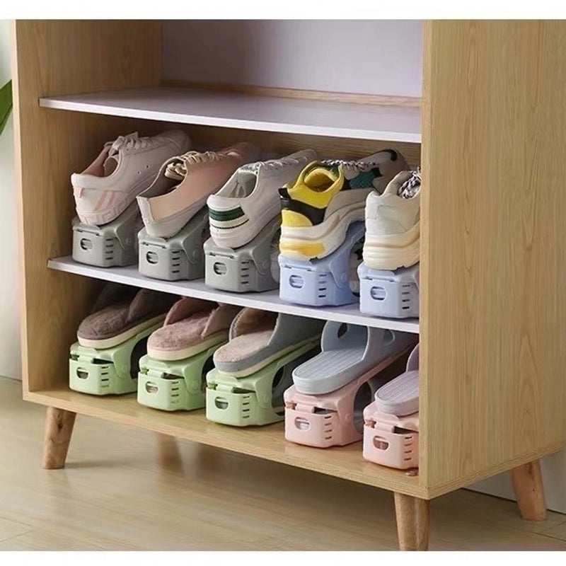 Double-layer Plastic Shoe Rack for Home and Dormitory | Shoe Storage & Organization