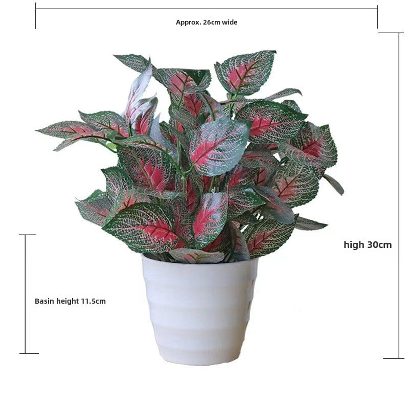 Artificial Green Rose Leaf Plant in Pot|Home Decor Artificial Plants