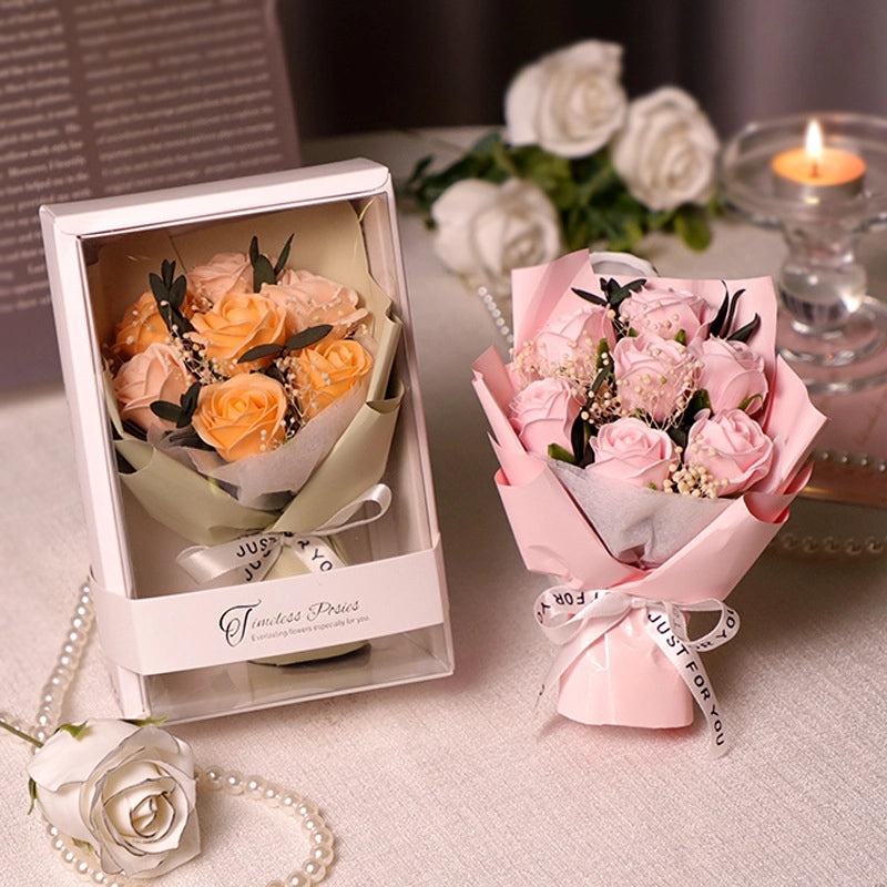 Romantic Valentine’s Day Rose Soap Flower Gift Set|Artificial Flowers