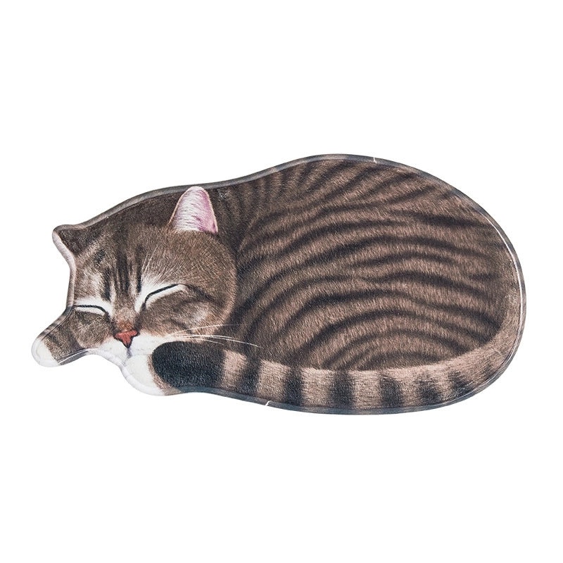 Cute Cat Design Polyester Floor Mat for Home Decor|Home & Living - Floor Rugs & Mats