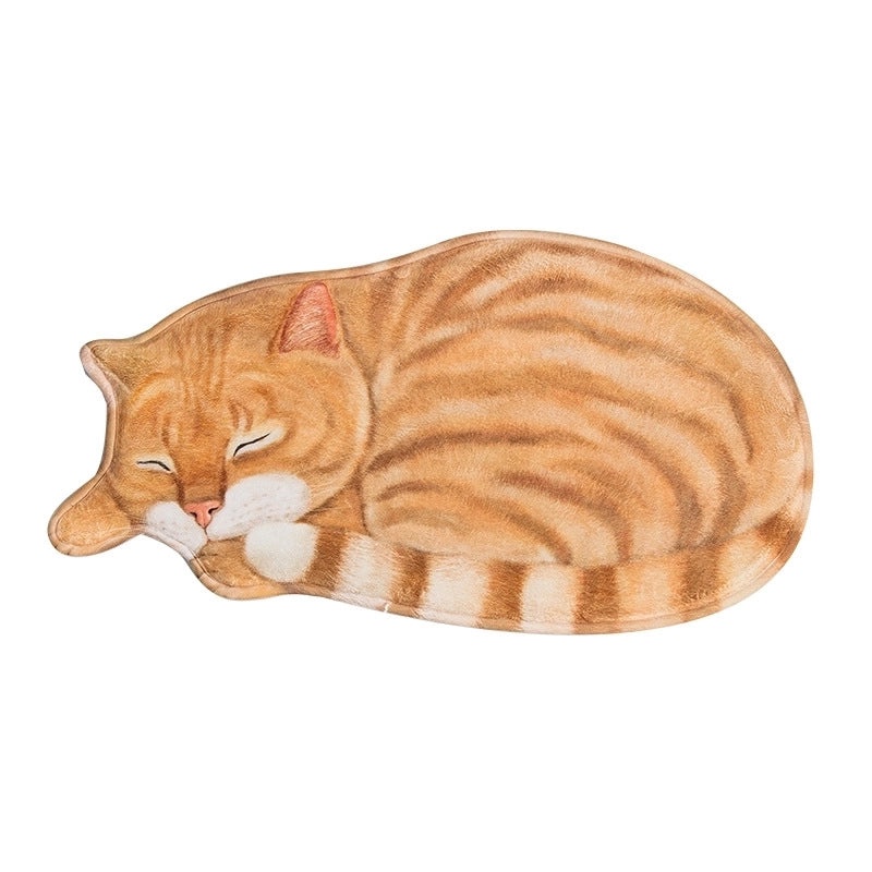 Cute Cat Design Polyester Floor Mat for Home Decor|Home & Living - Floor Rugs & Mats