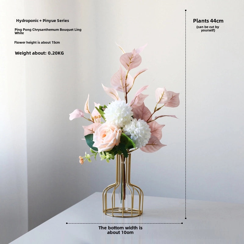 Nordic Artificial Flowers with Glass Vase Set | Home Decor