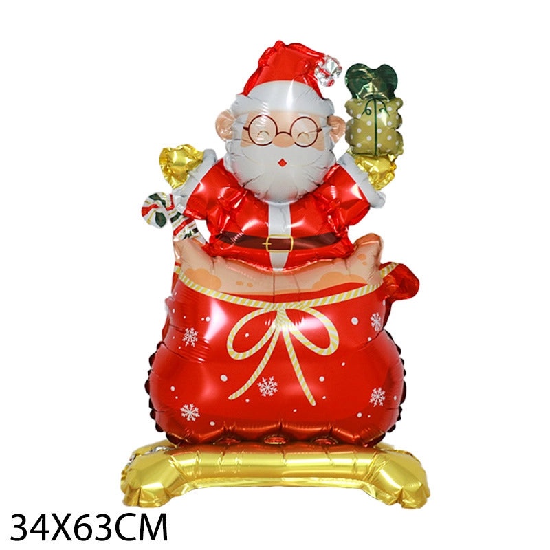 Christmas Party Balloons Set Snowman Santa Claus Gift Box Aluminum Foil Decorations|Holiday Party Supplies