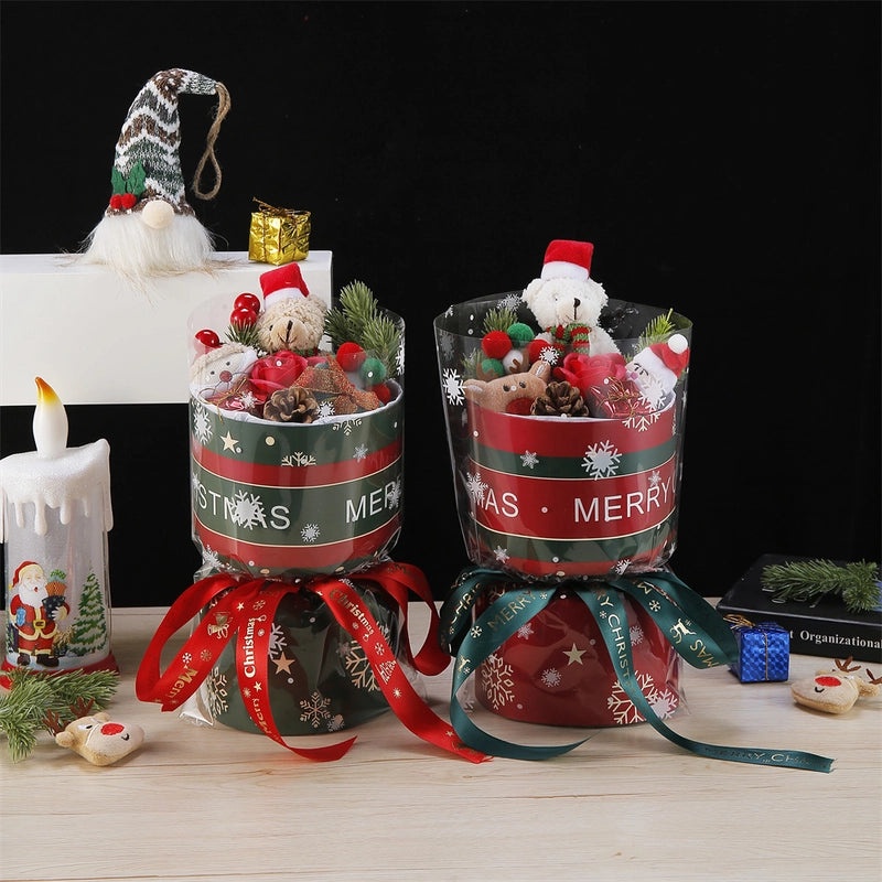 Festive Snowman and Reindeer Artificial Floral Arrangement|Holiday Decorations