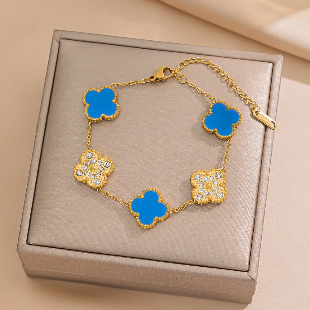 Elegant Women's Geometric Titanium Steel Bracelets with 18K Gold Plating | Jewelry & Accessories