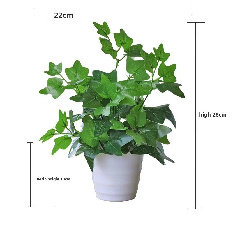 Artificial Green Rose Leaf Plant in Pot|Home Decor Artificial Plants
