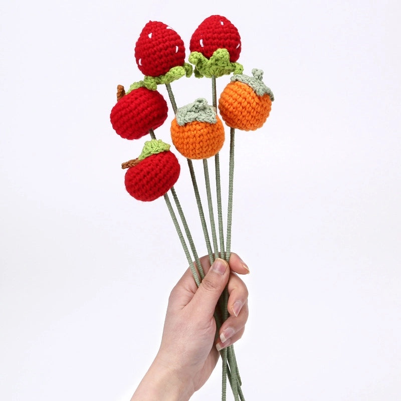 Colorful Fruit-Inspired Yarn Flowers for Decoration|Home Decor & Artificial Flowers