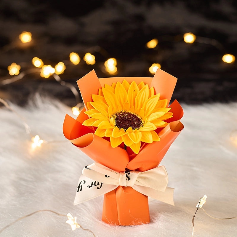 Valentine's Day Sunflower Soap Flower Bouquet | Artificial Flowers Gift | Home Decor | Floral Arrangement | Beauty & Personal Care|Artificial Flo