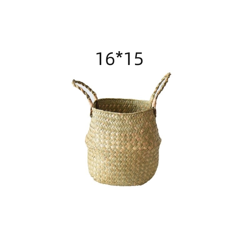 Vintage Plain Straw Basket Organizer|Home Storage & Organization