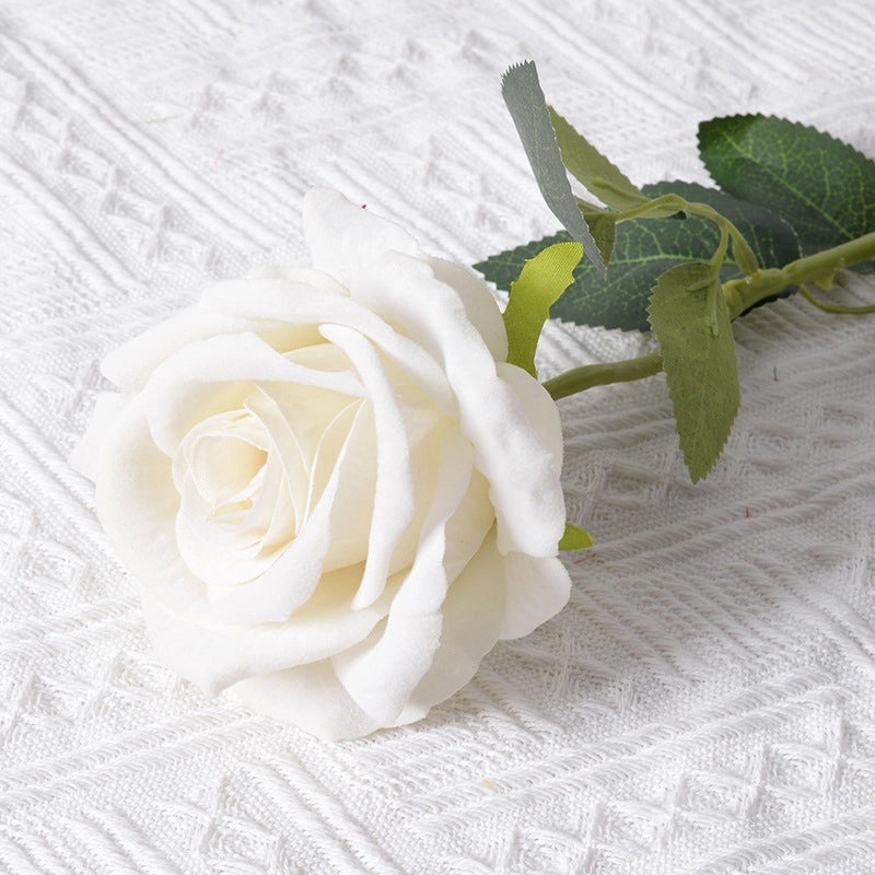 Romantic Artificial Rose Single Stem Valentine’s Day Home & Wedding Decor Soft Flannel Feel|Home Decor & Wedding Supplies