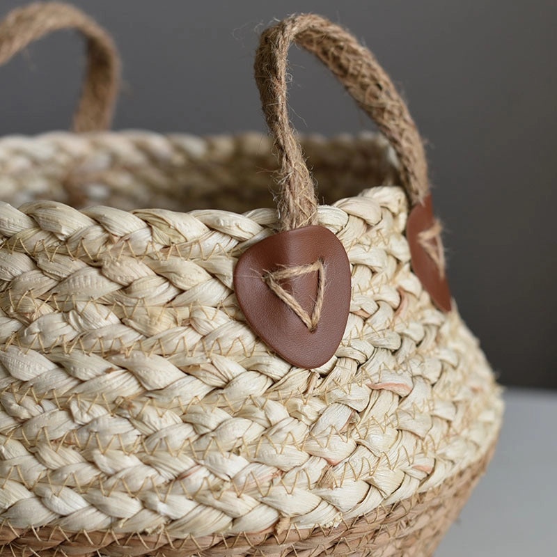 Vintage Plain Straw Basket Organizer|Home Storage & Organization