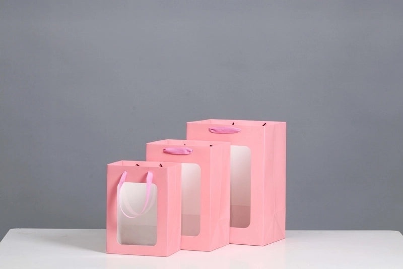 Transparent Gift Bag with Open Window for Teacher's Day Flowers | Gift Packaging Bags