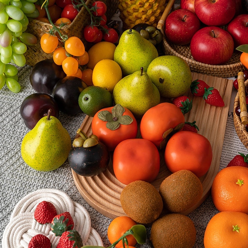 Realistic Fake Fruit Set Apple Grape Banana for Home Decor Exhibition Hotel Display Teaching Photography Props|Home Decor