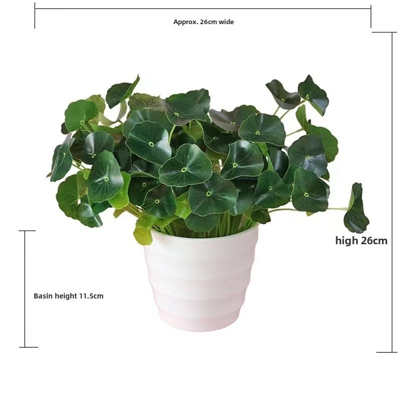 Artificial Green Rose Leaf Plant in Pot|Home Decor Artificial Plants