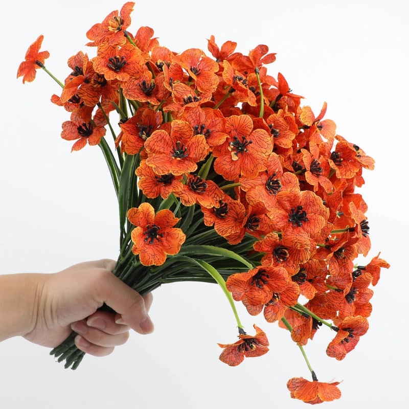 Artificial Plastic Water Grass Cloth Flower Five-Petal Violet for Outdoor Home Wedding Photography Decoration|Home Decor