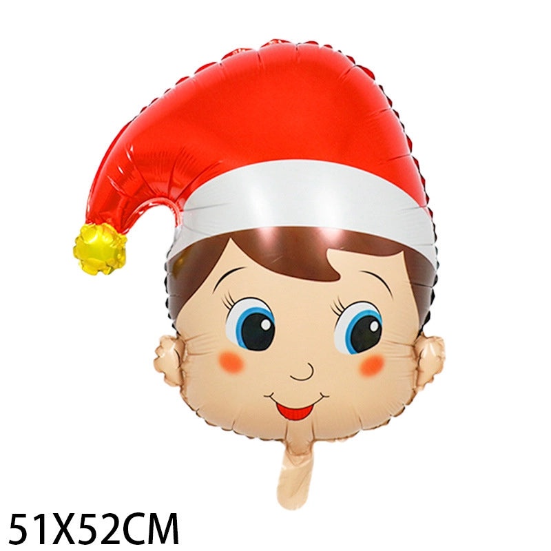 Christmas Party Balloons Set Snowman Santa Claus Gift Box Aluminum Foil Decorations|Holiday Party Supplies