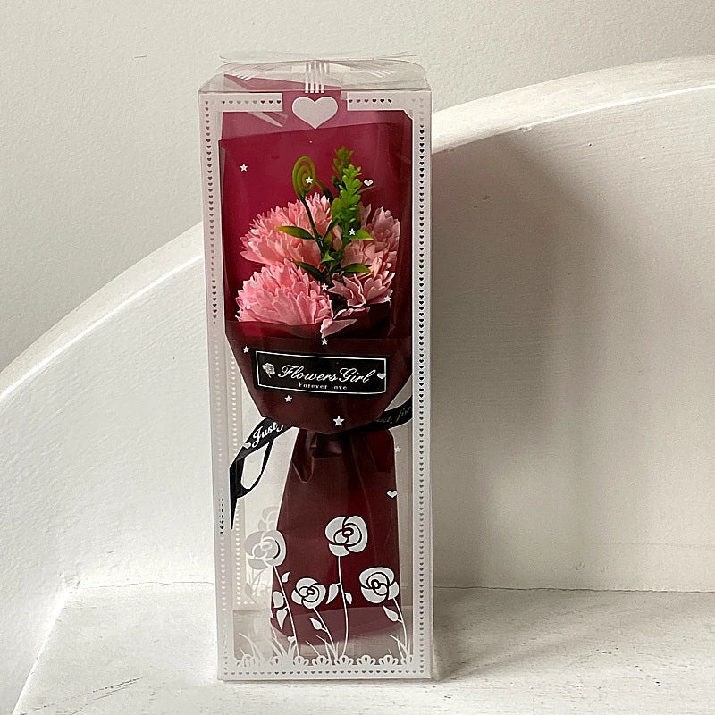 Romantic Carnation Rose Soap Flower Artificial Floral Arrangement|Home Decor Artificial Flowers