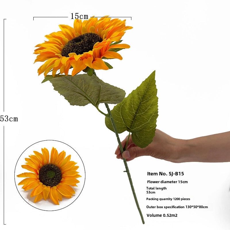 2 Pieces Realistic Artificial Sunflower Home Decor Wedding Floral Arrangement Fake Flower Bouquet|Home Decor & Floral Ornaments