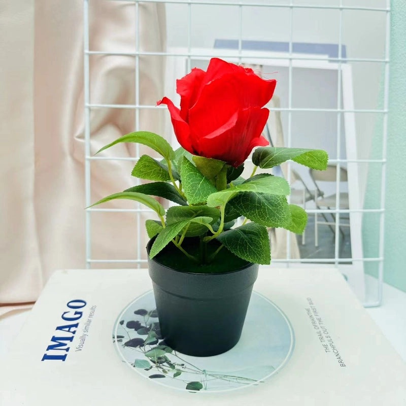 Artificial Rose and Lily Potted Plant Simulation Flower Greenery Home Indoor Outdoor Decor|Home Decor Artificial Plants