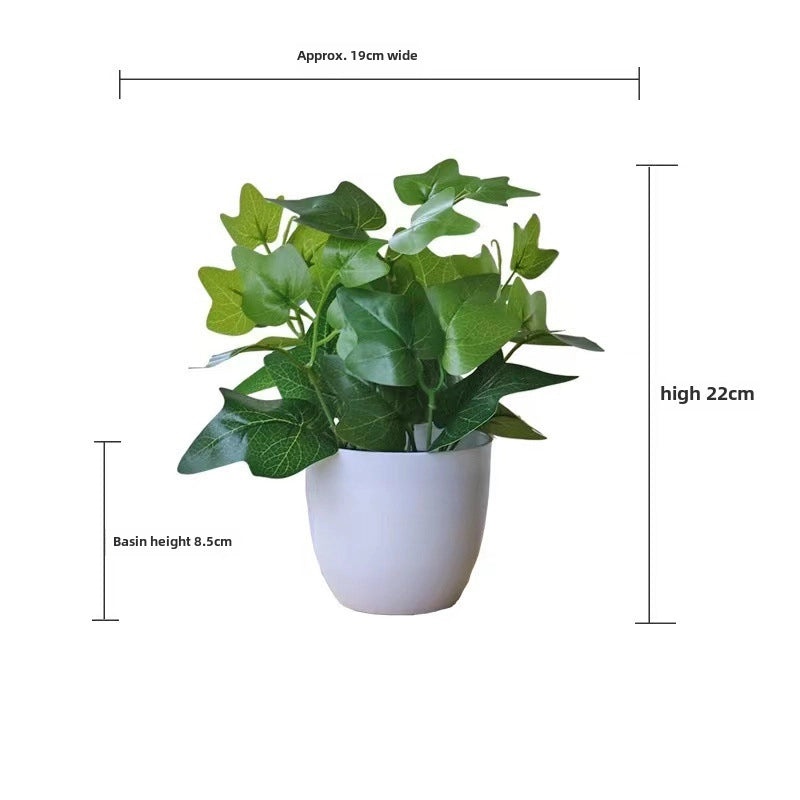 Artificial Green Rose Leaf Plant in Pot|Home Decor Artificial Plants