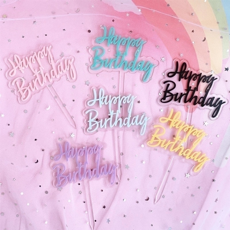 10 Pieces Acrylic Letter Birthday Cake Toppers | Cake Decorating Supplies