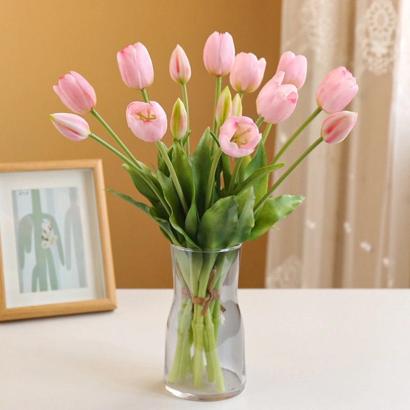 5 Soft Rubber Tulip Sticks Artificial Flowers Home Decor Fake Tulip Bouquet Wholesale | Home Decoration