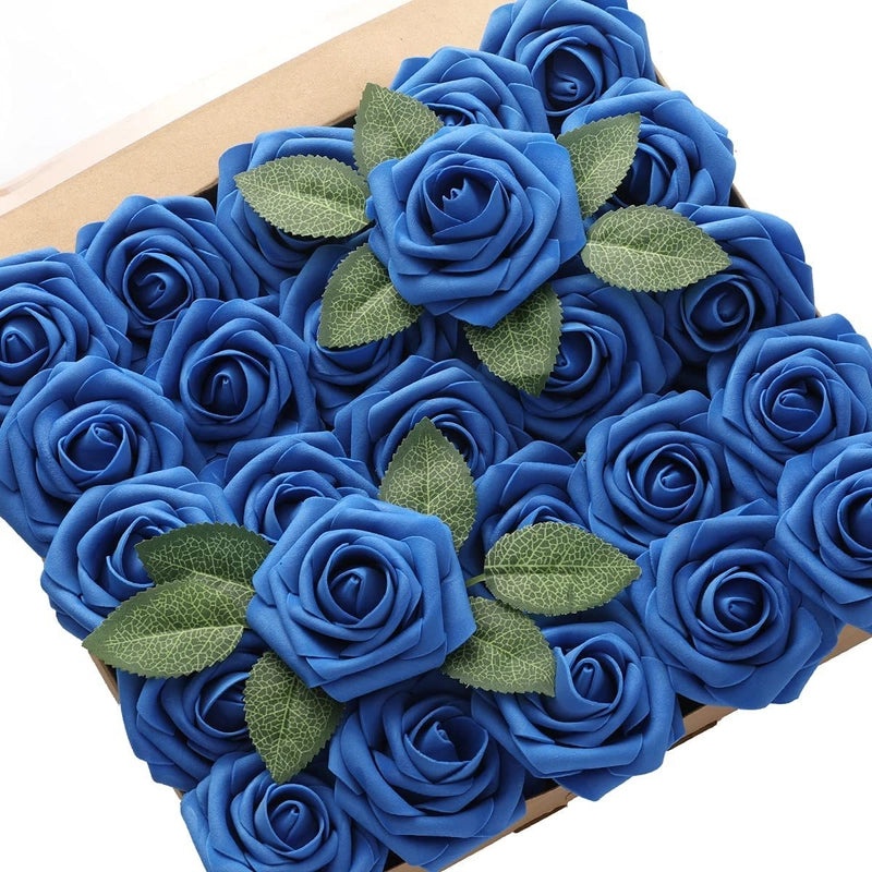 Foam Rose Simulation Gift Box with Stem 25pcs Fake Flowers for Wedding Valentine's Day Decor|Home & Garden > Flowers & Plants > Artificial Flower