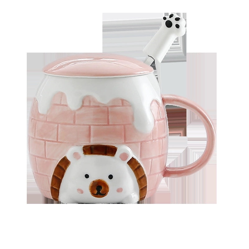 Adorable Bear Shaped Ceramic Water Bottle Set | Drinkware & Water Bottles