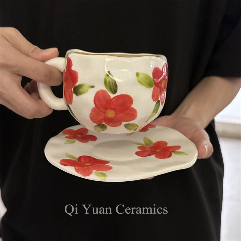 Retro Floral Ceramic Water Bottle Set | Home & Kitchen Accessories