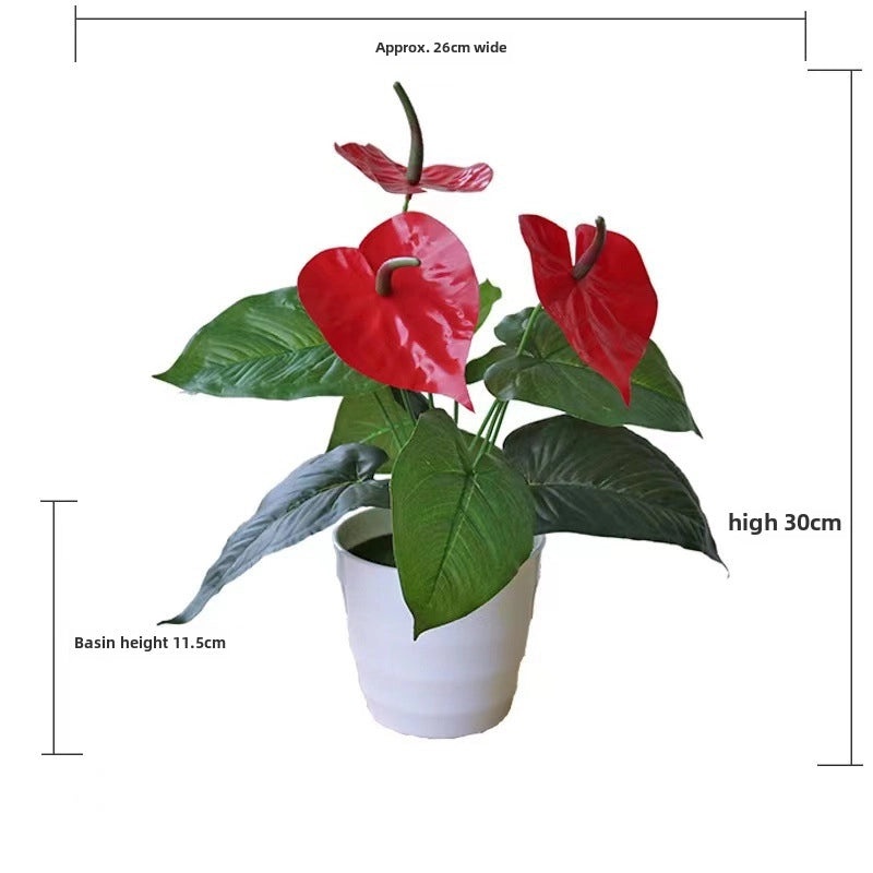 Artificial Green Rose Leaf Plant in Pot|Home Decor Artificial Plants