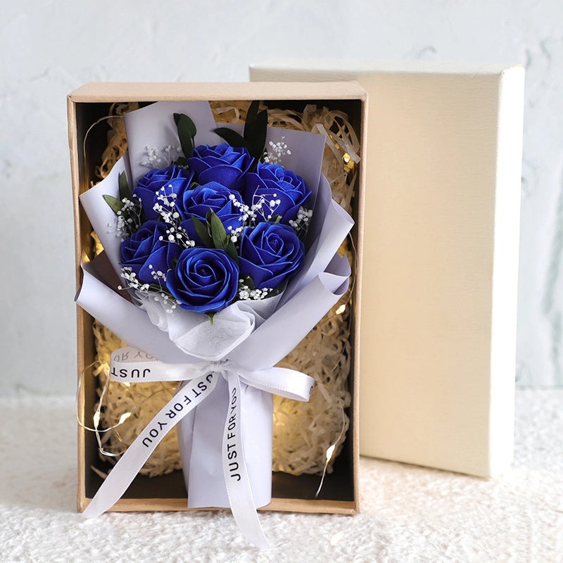 Romantic Vibrant Solid Soap Flower Bouquet Artificial Floral Decoration|Home Decor Artificial Flowers