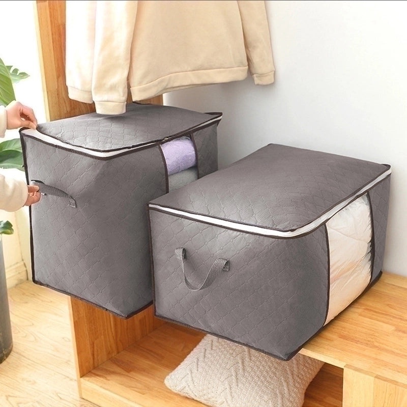 Spacious Moisture-resistant Breathable Transparent Quilt Storage Bag | Home Storage & Organization