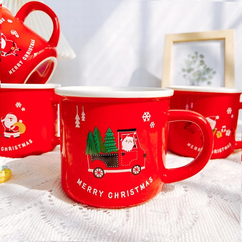 Festive Christmas Cartoon Ceramic Mug 1 Piece | Home & Kitchen>Mugs & Drinkware>Ceramic Mugs
