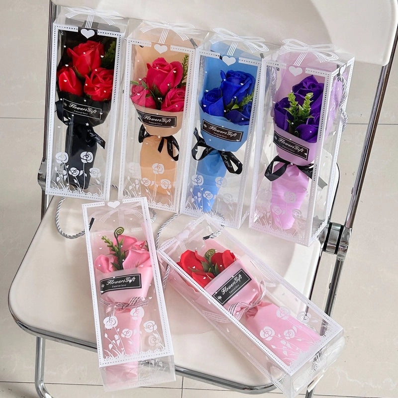 Romantic Carnation Rose Soap Flower Artificial Floral Arrangement|Home Decor Artificial Flowers