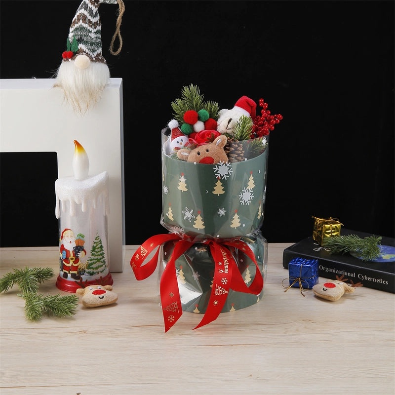 Festive Snowman and Reindeer Artificial Floral Arrangement|Holiday Decorations