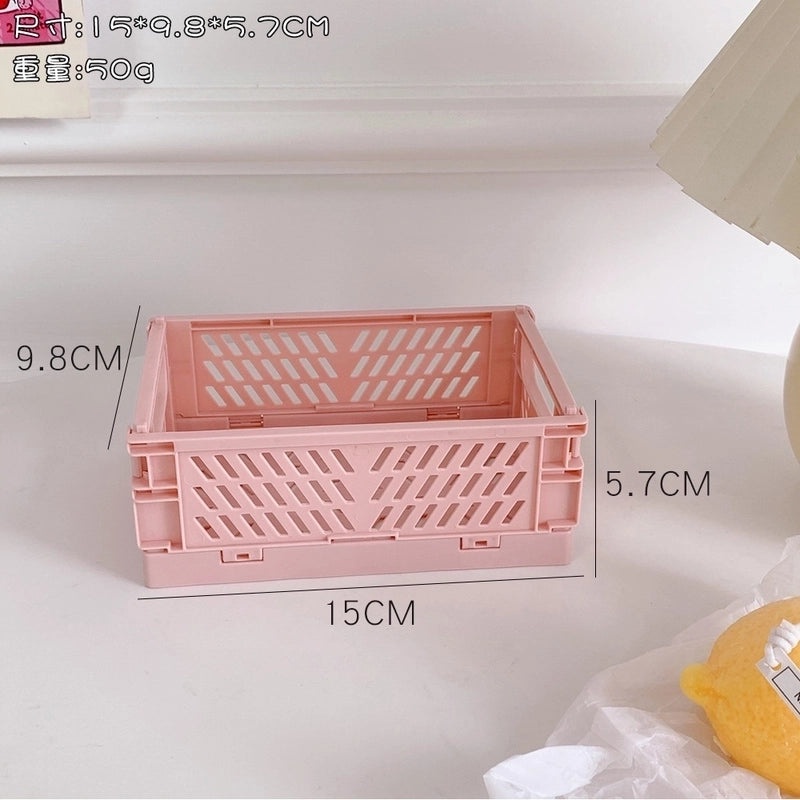 2-Pack Foldable Plastic Storage Baskets for Student Desk Organizers|Desk Organizers & Storage