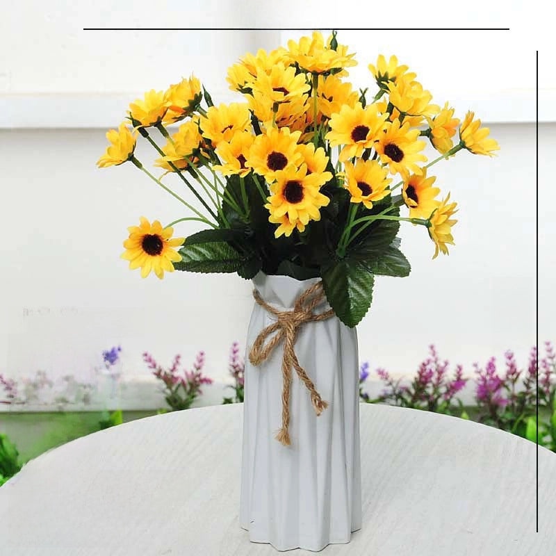 Artificial Sunflower Desktop Plant Decorative Green Potted Flower Home Office Indoor Ornament|Home Decor Artificial Plants