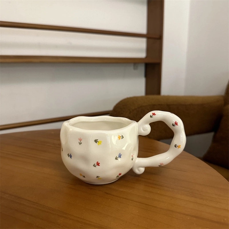 Charming Floral Ceramic Coffee Mug Single Piece|Home & Kitchen Mugs