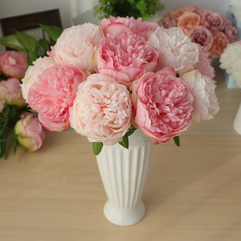 Artificial Five-Headed Peony Bouquet Silk Flowers Home Wedding Decoration|Home Decor