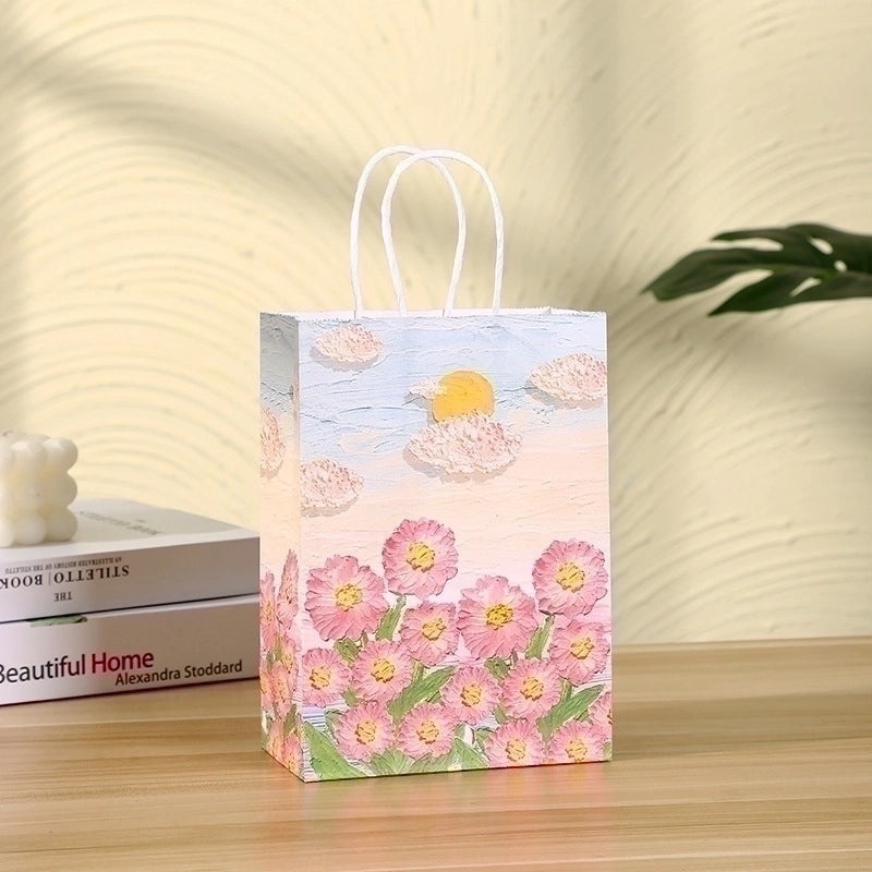 12 Pieces Kraft Paper Flower Gift Bags for Birthday Party Daily Use | Party Supplies Gift Bags