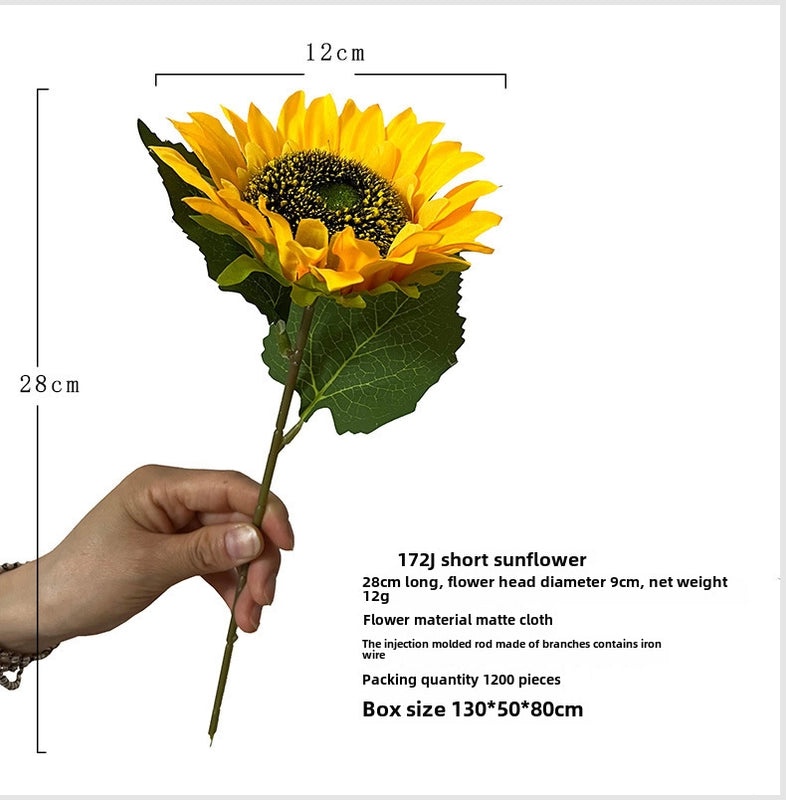 2 Pieces Realistic Artificial Sunflower Home Decor Wedding Floral Arrangement Fake Flower Bouquet|Home Decor & Floral Ornaments