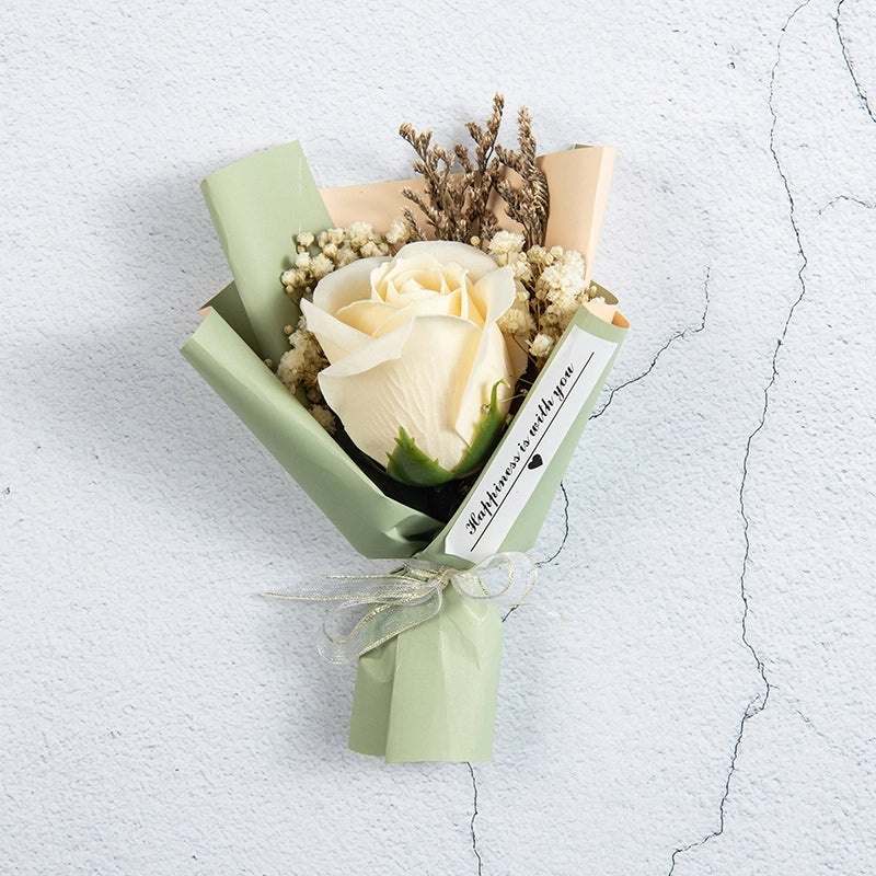 Elegant Minimalist Dried Flower Bouquet for Valentine's Day | Home Decor Artificial Flowers
