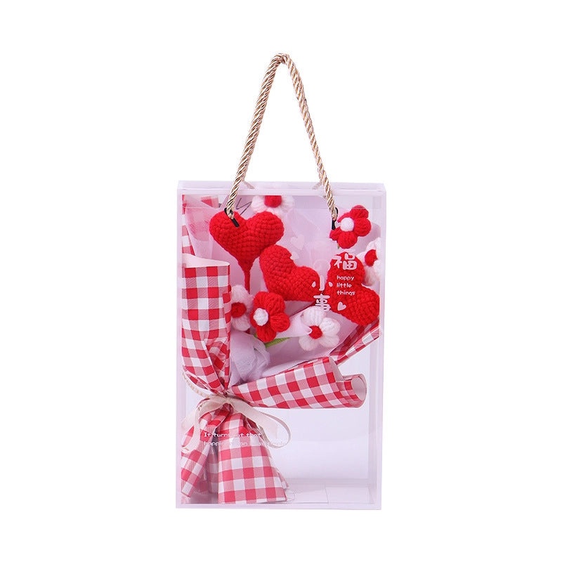 Artificial Sunflower, Rose, and Tulip Yarn Flowers Bouquet|Home Decor Artificial Flowers